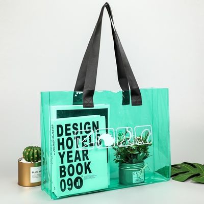 Средний размер Custom Logo Прозрачный прозрачный водонепроницаемый PVC Tote Bag