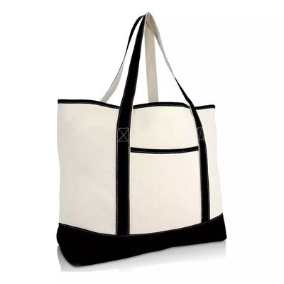 Custom Logo Printed Large Plain Organic Shopping Tote Bag с карманным персонализированным логотипом