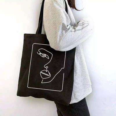 Приемлемый OEM/ODM настраиваемый письмо образец холст ткань Tote мешок для продуктовых магазинов