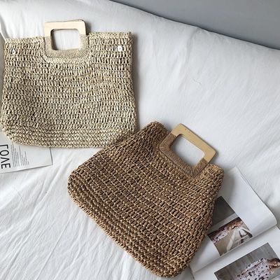 Никаких украшений Раттан Tote Bag портативная женская соломенная сумочка для летних каникул