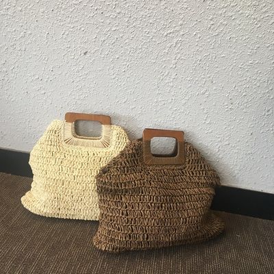 Никаких украшений Раттан Tote Bag портативная женская соломенная сумочка для летних каникул