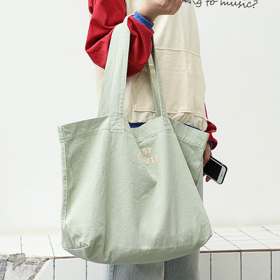 Эко-дружественный холст Casual Tote Shoulder Shopping Bag с логотипом и типом узора