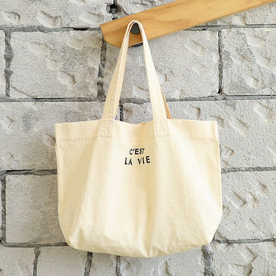 Эко-дружественный холст Casual Tote Shoulder Shopping Bag с логотипом и типом узора