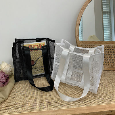 2022 Customized Fashion Print Large Mesh Tote Bag Женская пляжная сумка с выщелочкой