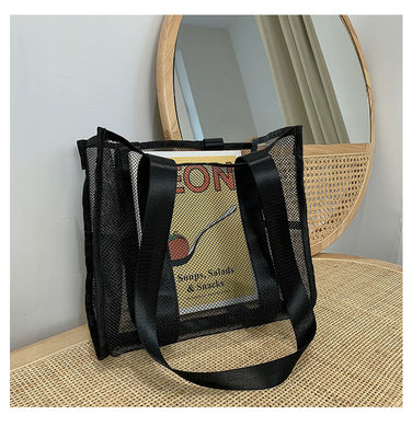 2022 Customized Fashion Print Large Mesh Tote Bag Женская пляжная сумка с выщелочкой