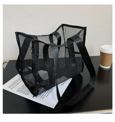 2022 Customized Fashion Print Large Mesh Tote Bag Женская пляжная сумка с выщелочкой