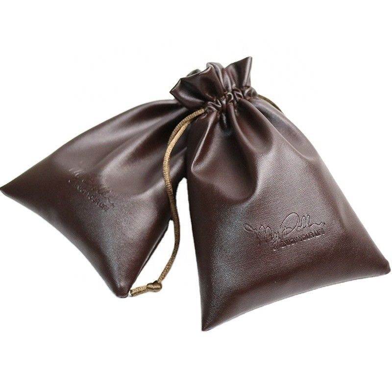 Средний размер Custom Logo PU кожа ювелирные изделия Pouch Drawstring Bag для высокого класса хранения