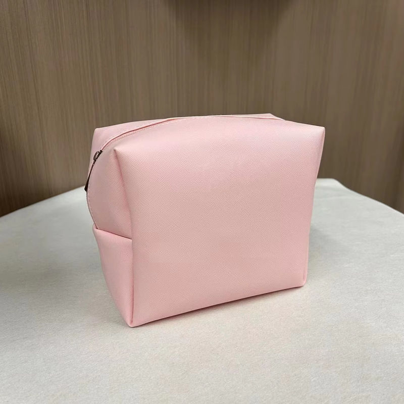 Напечатать шаблон PU водонепроницаемый Ziplock косметическая сумка макияж мешок в пользовательском розовом цвете конфеты