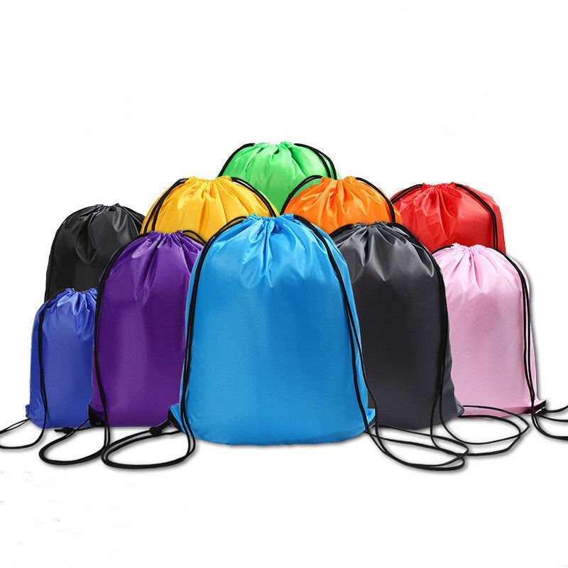 Средний размер Custom Printing Logo 210D Basketball Drawstring Nylon Bag для спортивных обуви