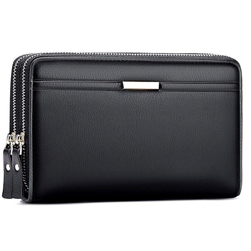 Настоящая кожа мужской передний карманный кошелек Custom Logo Purse Thin RFID Blocking Card Holder