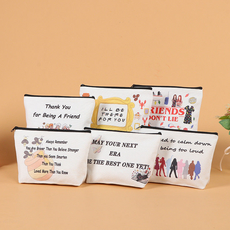 Напечатанный цип Luxury Cotton Small Canvas Pouch Travel Cosmetic Bag для модного стиля