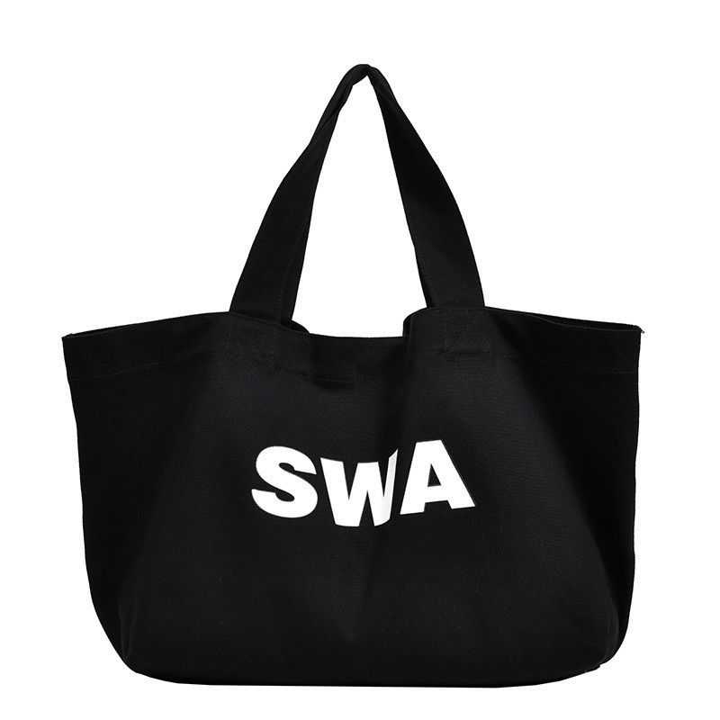 Эко Custom Large Canvas Tote Bag Cross Body Cotton Bag с карманным и молниеносным застежкой