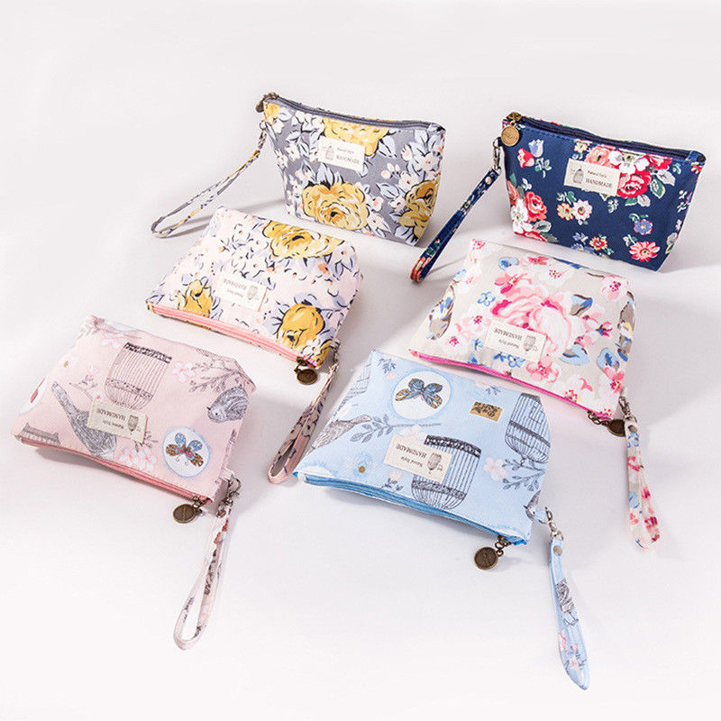 Цветочный принтер Zipper Pouch Милый цветочный макияж для организации красоты