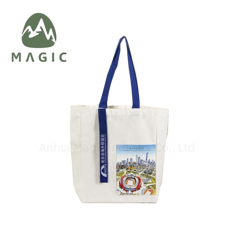 Ручной стиль Custom Print Cotton Canvas Tote Bag для экологически чистого праздничного подарка