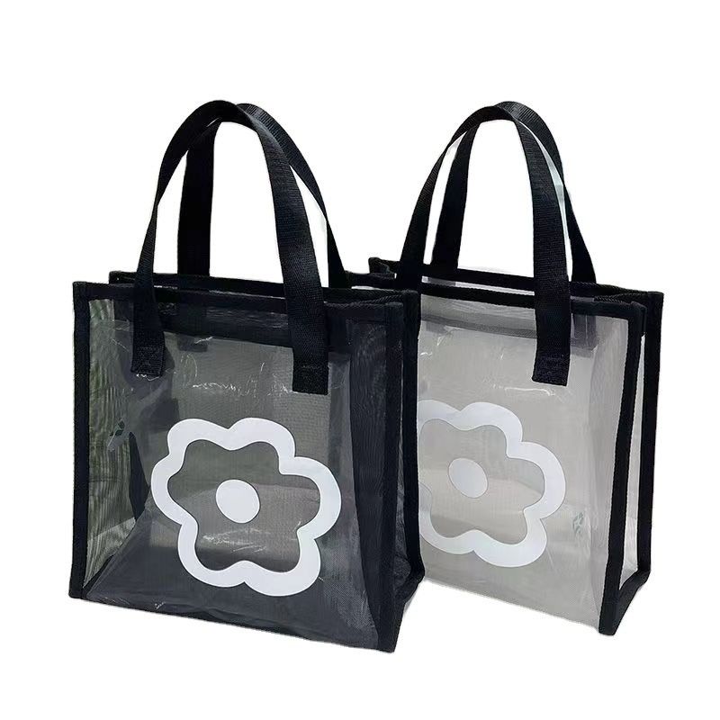 Мультфильмовый шаблон многоразового использования Eco Mini Tote Bag Custom Printed Polyester Nylon Mesh Shopping