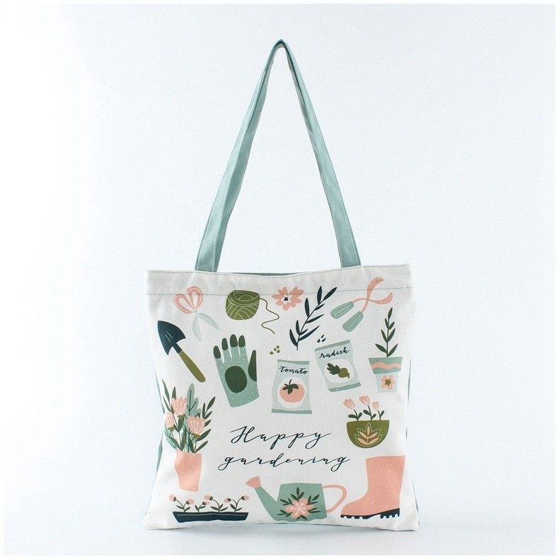 Ручной стиль Custom Printed Cotton Canvas Shopping Tote Bag с логотипом для экологических продуктов питания